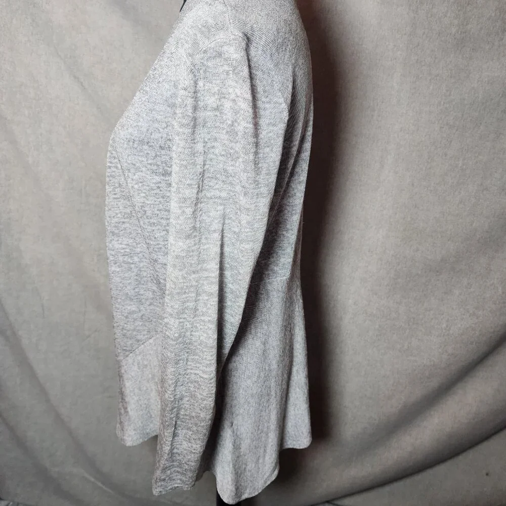 Eileen Fisher Cardigan Sweater Long Sleeve Heather Gray Sz Small Minimalist